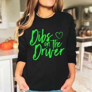Black and Green Graphic Women's Crewneck Sweatshirt